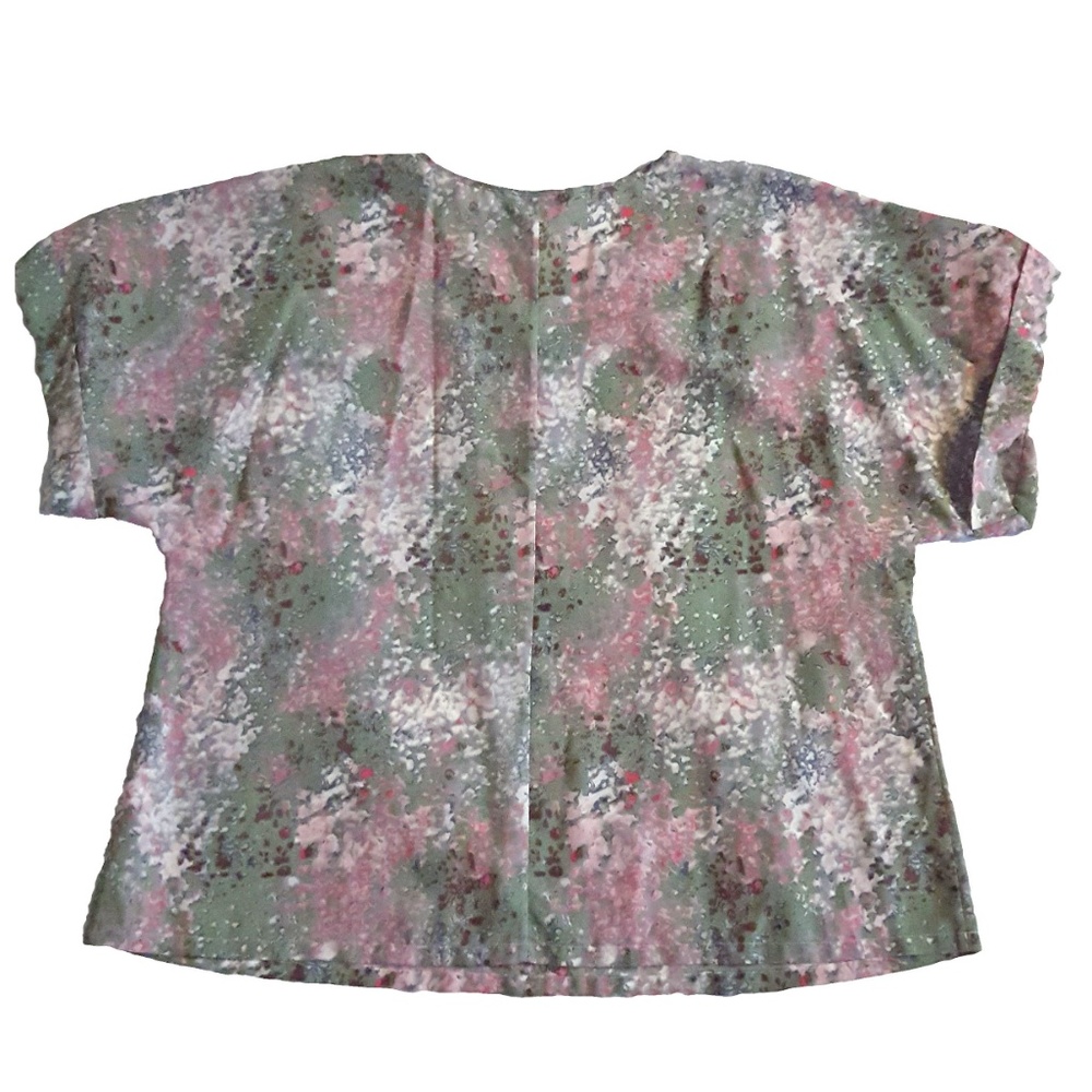 J. Crew Womens Floral Crepe De Chine Top Blouse L - Picture 6 of 8